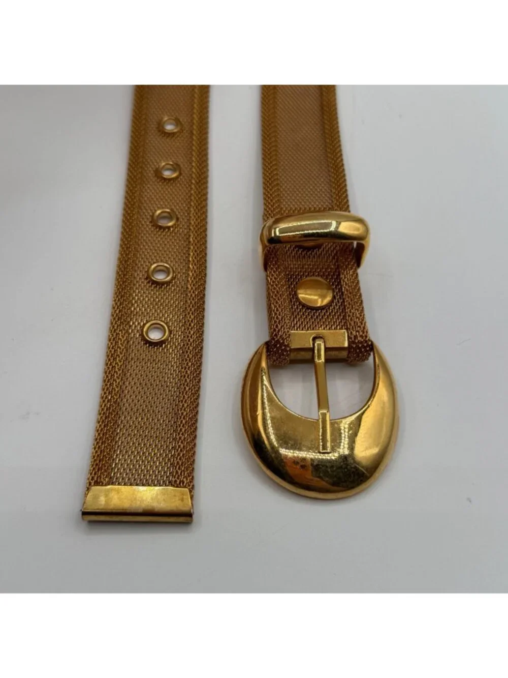 Vintage Gold Tone Mesh Metal Retro Disco Belt